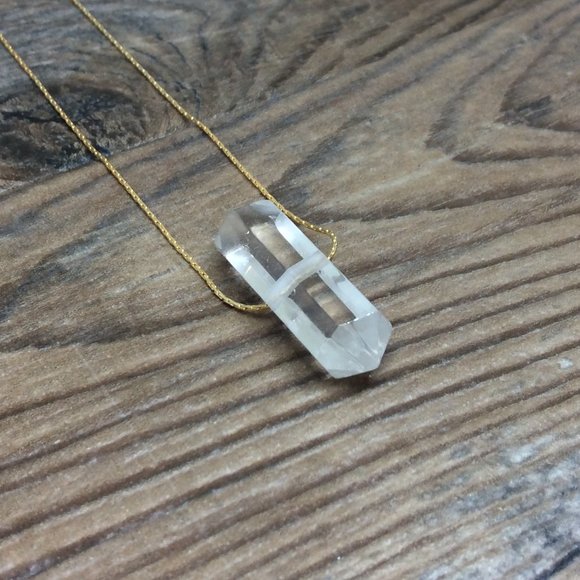 Quartz Point necklace - double terminated, 14k gold filled, crystal healing - Picture 2 of 8
